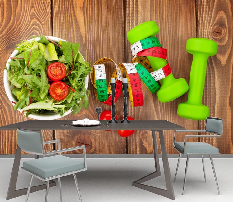 Фотообои флизелиновые на стену для кухни/кафе Еда спортсмена Фотообои флизелиновые на стену для кухни/кафе Еда спортсмена