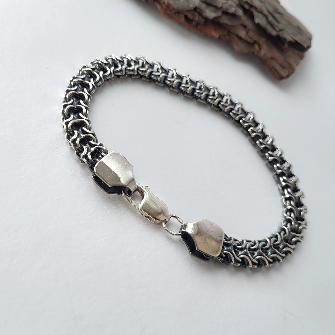 Браслет Рамзес серебро 23 см 925 пробы 22,90 г 9 мм (бр28)