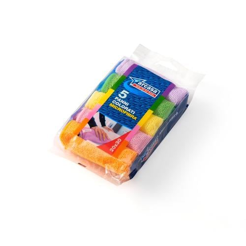 Салфетки универсальные Arcasa микрофибра 20х30 см 5 шт. Ассорти (DEP365)