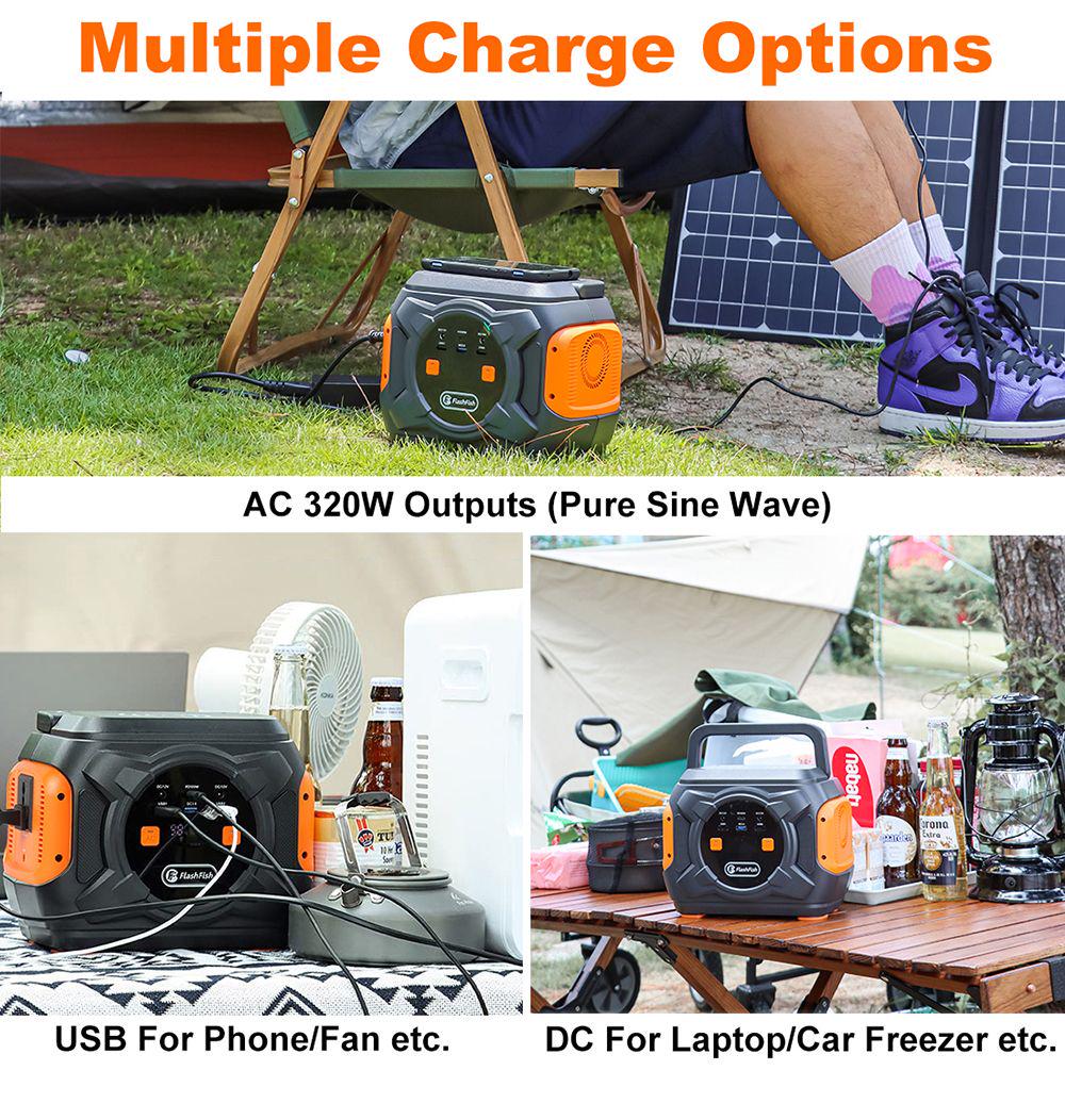 Зарядная станция Flashfish Portable Power Station A301 320W Solar Generator 292Wh 80000 mAh (12191783) - фото 7 Зарядная станция Flashfish Portable Power Station A301 320W Solar Generator 292Wh 80000 mAh (12191783) - фото 7