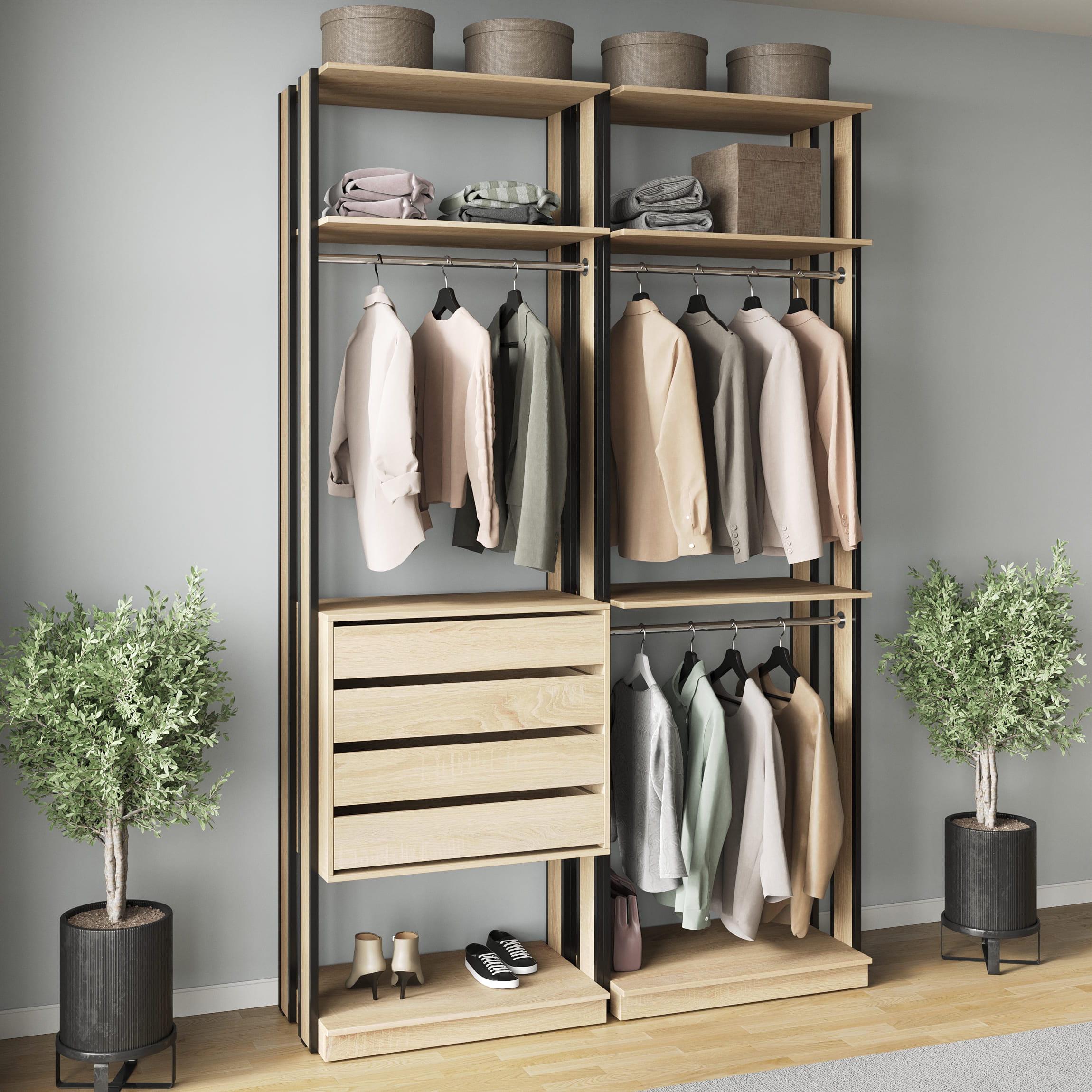 Шафа гардеробна в стилі лофт з висувними ящиками Дуб Сонома (380464)