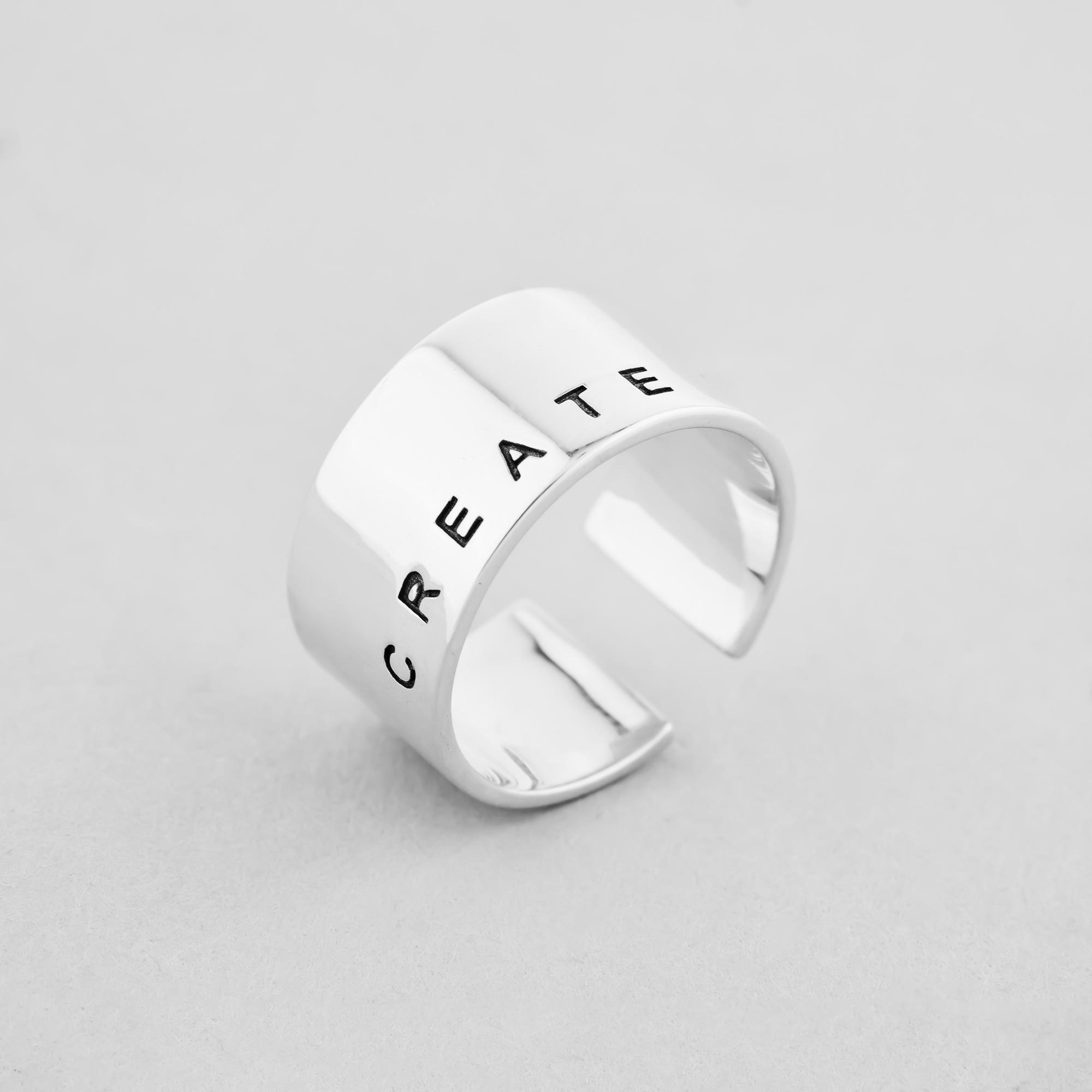 Серебряное кольцо Minimal Создавай (13108)