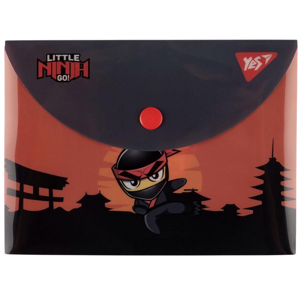 Папка конверт на кнопке Yes Ninja B7 Оранжевый (492265)