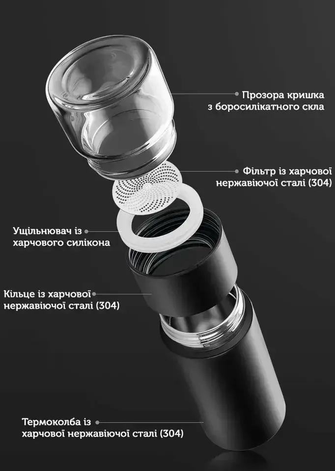 Заварювальний термос для чаю Samadoyo 300 мл з ситечком (C010) - фото 8