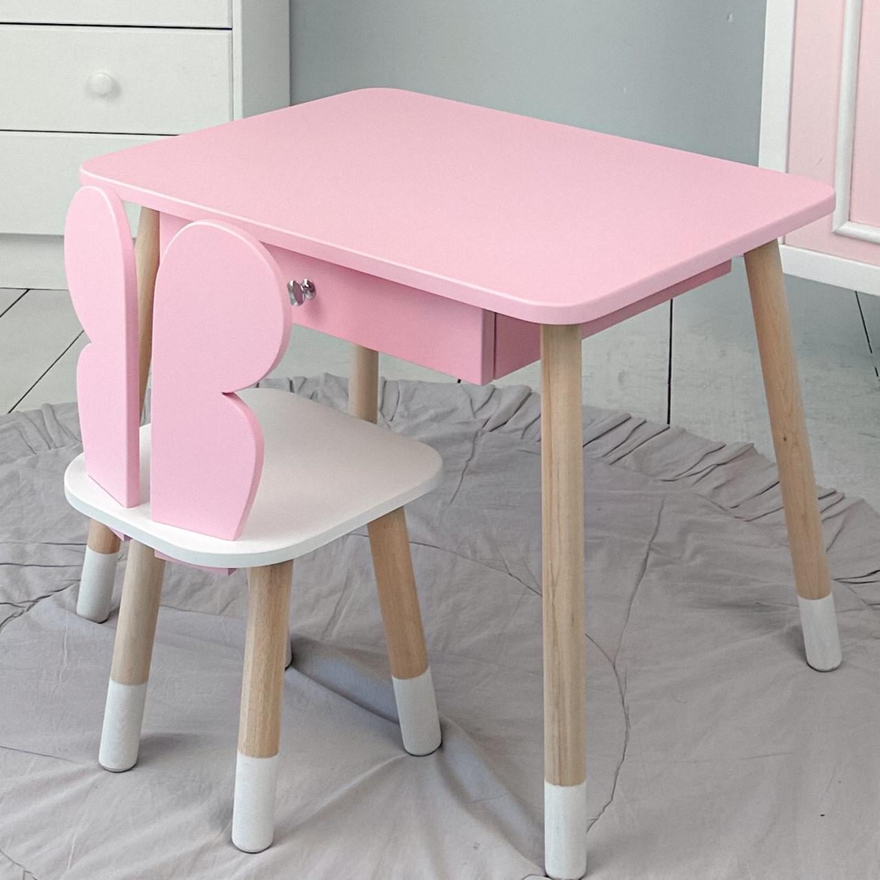 Детский столик и стульчик с ящиком для карандашей и раскрасок Розовый Детский столик и стульчик с ящиком для карандашей и раскрасок Розовый