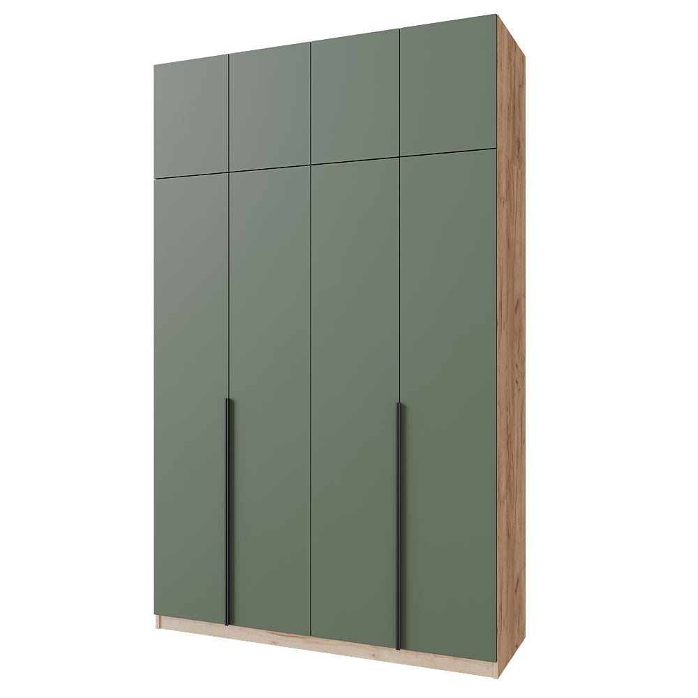 Шкаф распашной с антресолью Меблітренд Чиназес Чиа-1600.5 1600х500х2550 мм Дуб крафт золотой/Зеленый дымчатый (26842043)