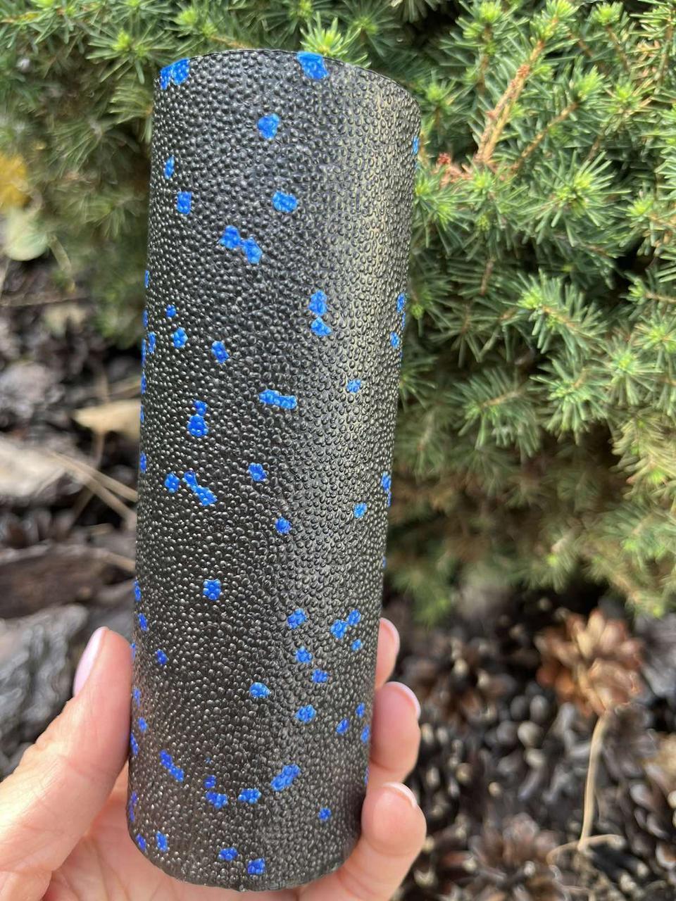 Ролик масажний гладкий PowerPlay PP-4346 Mini EPP Foam Roller 15x5,3 см Чорний/Синій (A-013212) - фото 5