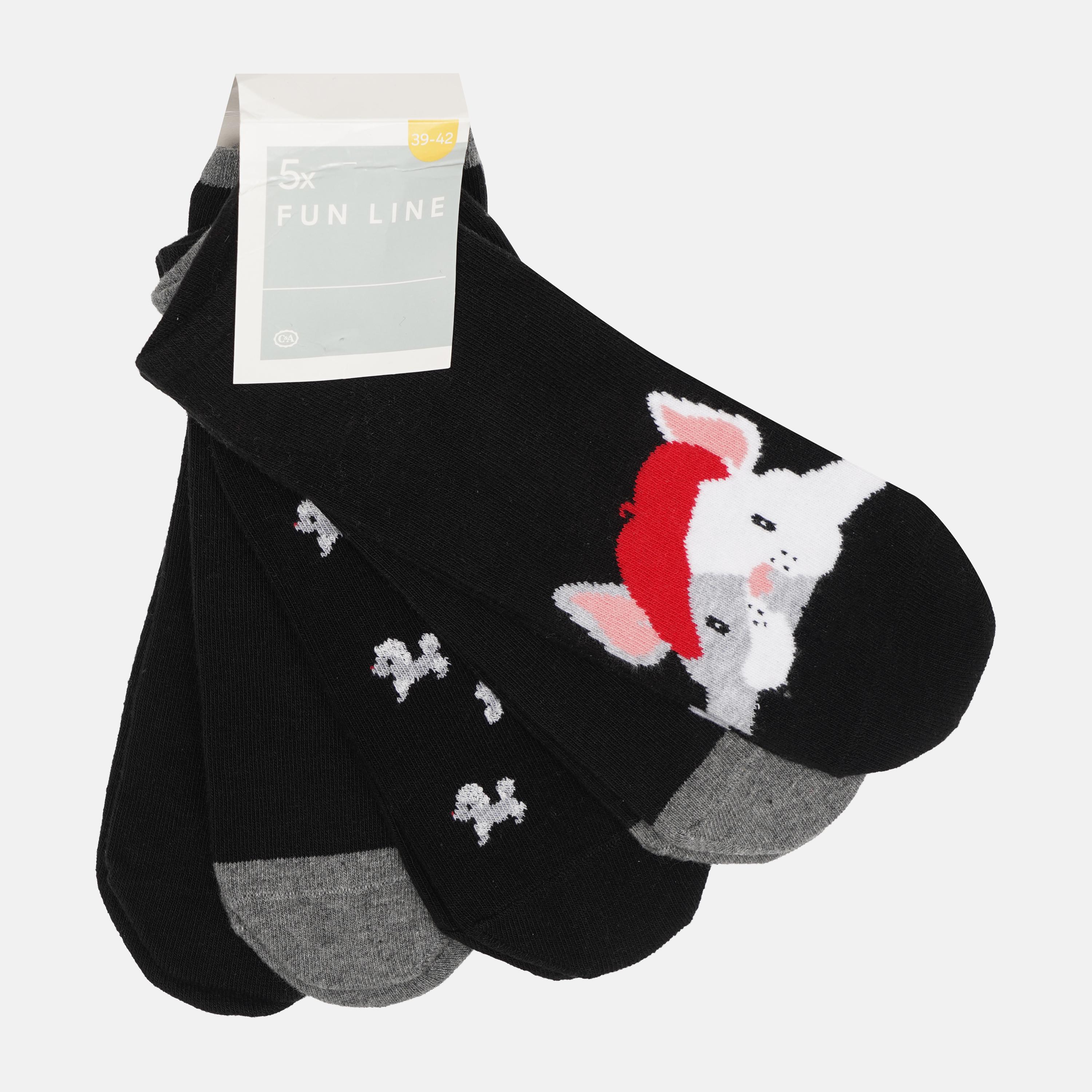 Носки C&A Принт 5 пар р. 39-42 Черный (5867079840669)