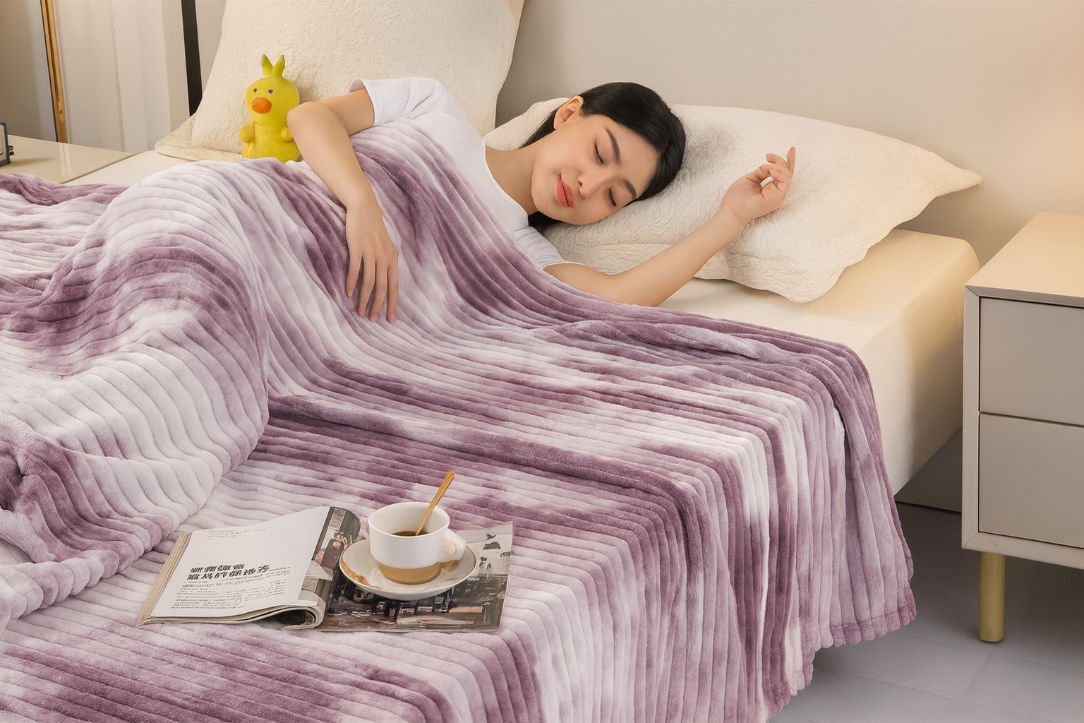 Плед флисовый полуторный Волна 160х210 см Фиолетово-бежевый (F-1-106-80/purple) Плед флисовый полуторный Волна 160х210 см Фиолетово-бежевый (F-1-106-80/purple)