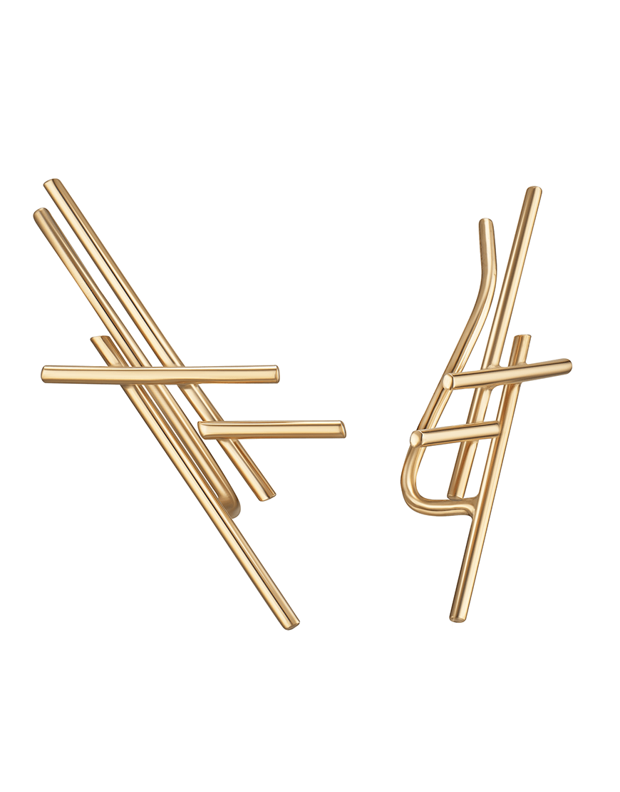Сережки Simple Grid жіночі RIMMART JEWELRY жовті One size