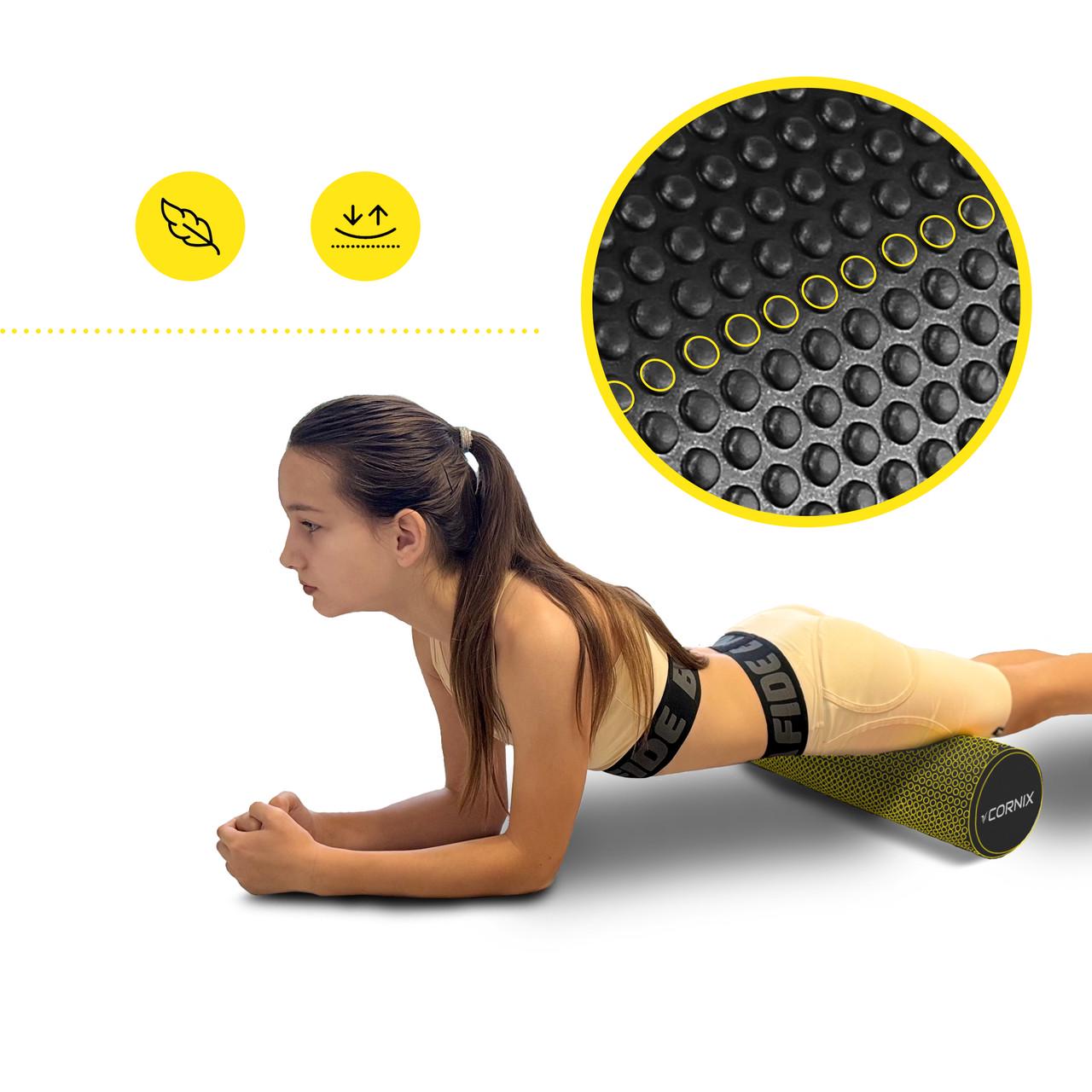 Масажний ролик Cornix EVA+ 45х15 см Black (XR-0305) - фото 5 Масажний ролик Cornix EVA+ 45х15 см Black (XR-0305) - фото 5
