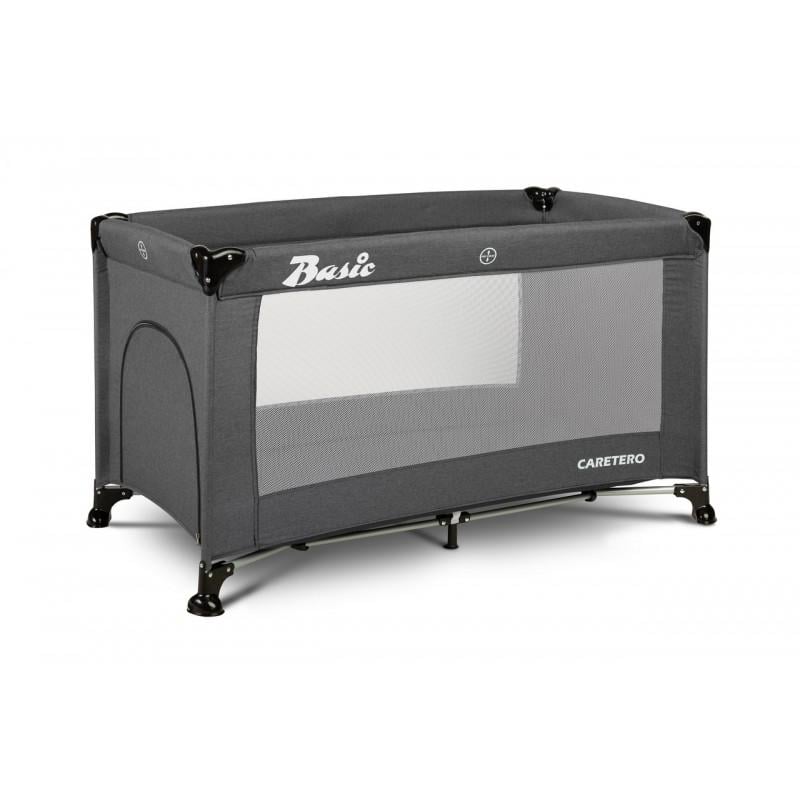 Манеж-кроватка Caretero Basic 2в1 с матрасом Graphite (159299)