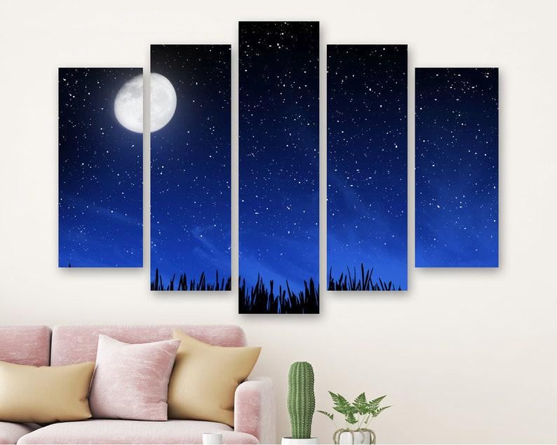 Модульная картина на холсте из пяти частей KIL Art Под звёздами 187x119 см (M51_XL_54)