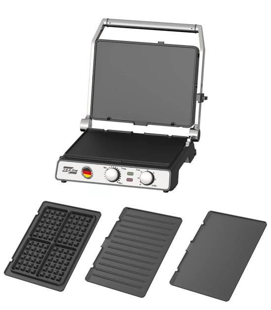 Прес-гриль контактний притискний Zepline ZP-810 3в1 з насадками для гриля та вафель та таймером 3500W ( ZP-810)