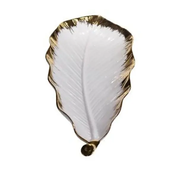 Блюдо для сервировки Yiwu фарфоровое 37х13х2,5 см Золотой (147-107- CJY-145)