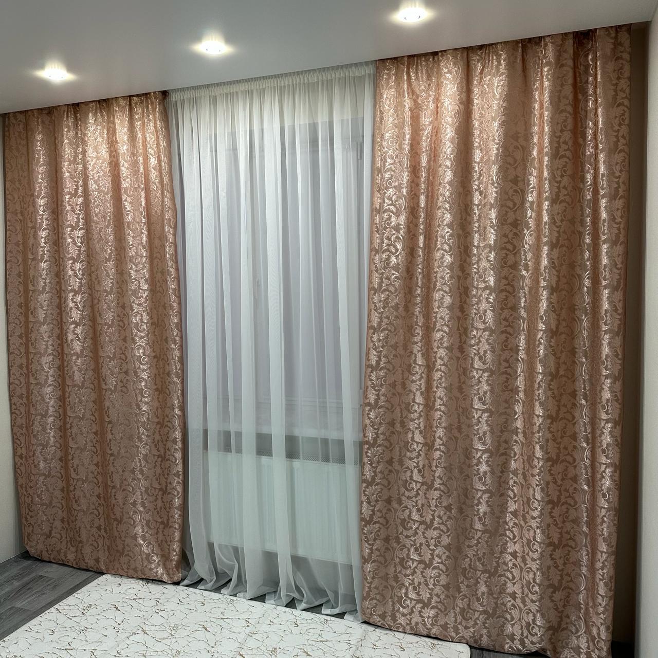 Шторы Севилья жаккардовые 1,5х2,7 м 2 шт. Пудровый - фото 6 Шторы Севилья жаккардовые 1,5х2,7 м 2 шт. Пудровый - фото 6