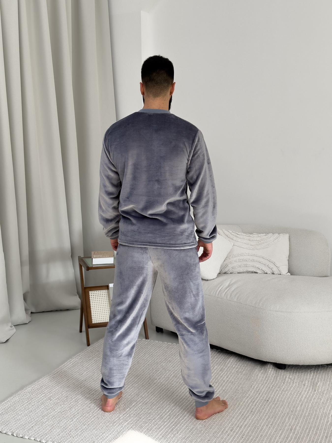 Пижама плюшевая Теплик с начесом L Серый (VEL030) - фото 2