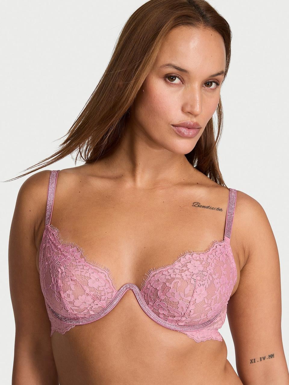 Бюстгальтер Victoria's Secret Twinkle Lace Monowire XL Розовый (7312439123232)