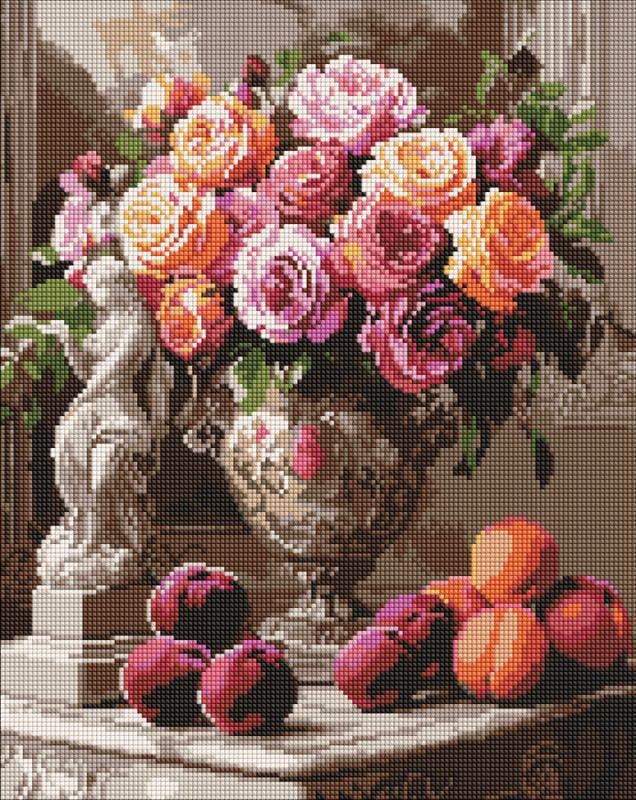Набір з алмазною мозаїкою Ideyka Вишукані троянди AMO8122 40x50 см (MTT-194733)