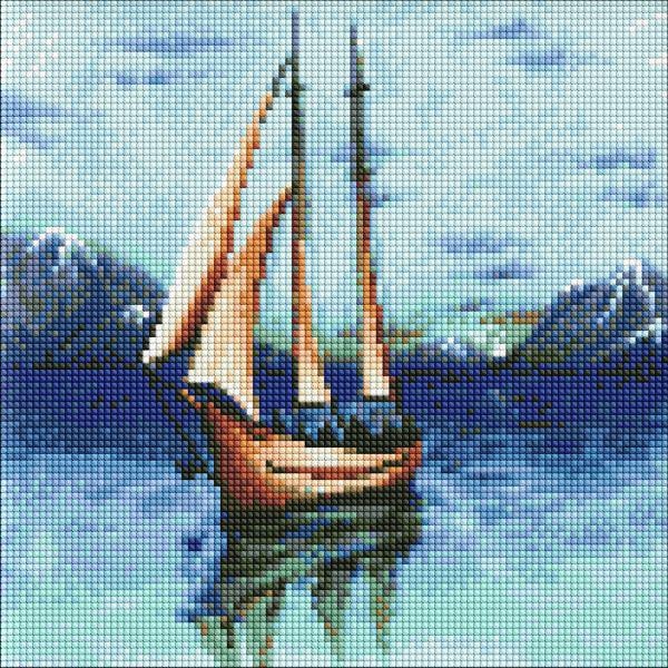 Алмазная мозаика на подрамнике Идейка Романтика моря 30x30 см (Id-AMO7553)