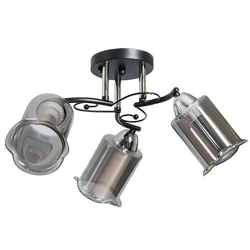 Люстра Svet с тремя стеклянными плафонами под лампы Е27 Дымчатый (SC-9123/3 CR+BK)