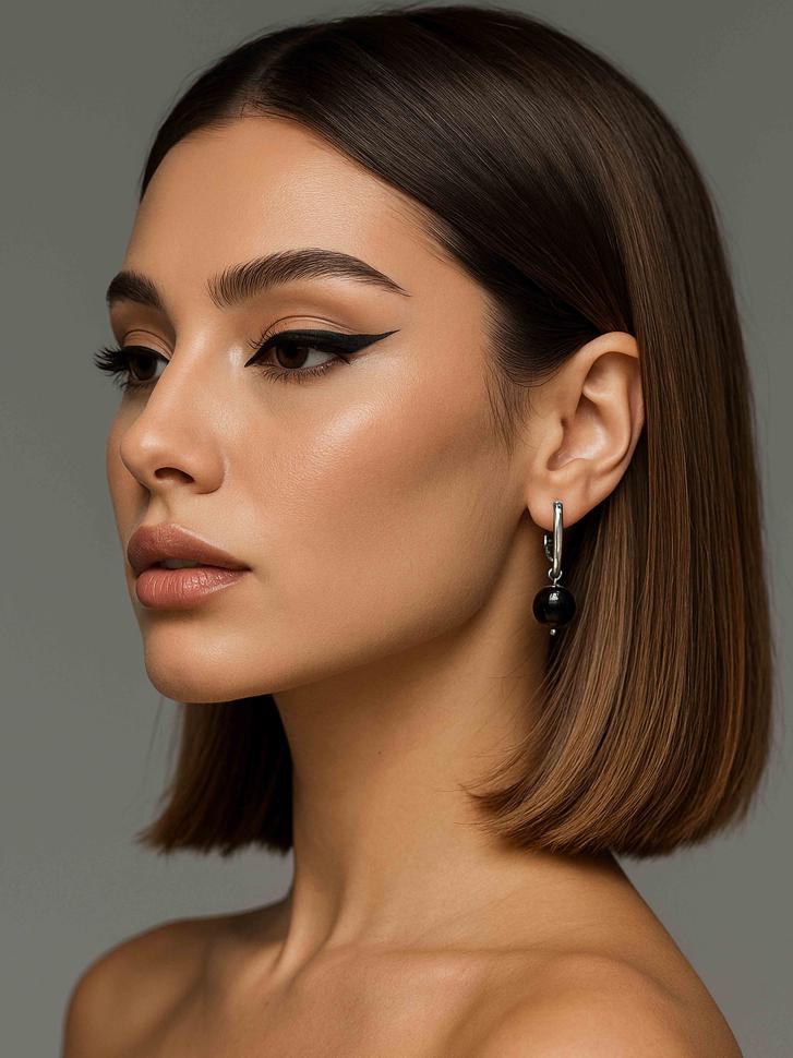 Серьги с черным агатом (5196) Серьги с черным агатом (5196)