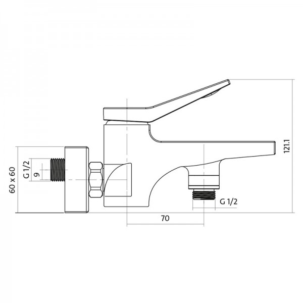 Змішувач для ванної кімнати Cersanit Cromo 951-011 (000045266) - фото 2