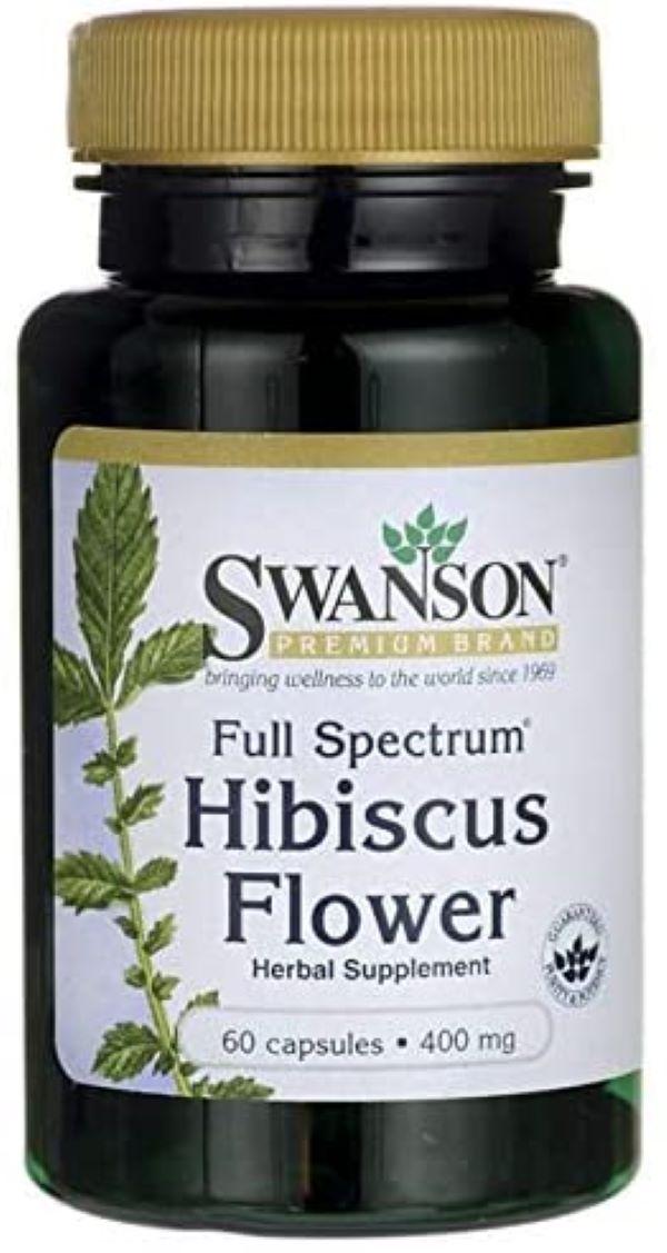 Добавка Swanson Hibiscus Flower Full Spectrum с цветками гибискуса 400 mg 60 caps