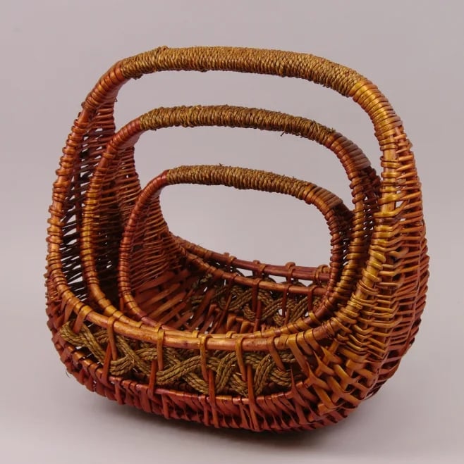 Комплект кошиків з лози Flora 3 шт. Теракотовий (37499)