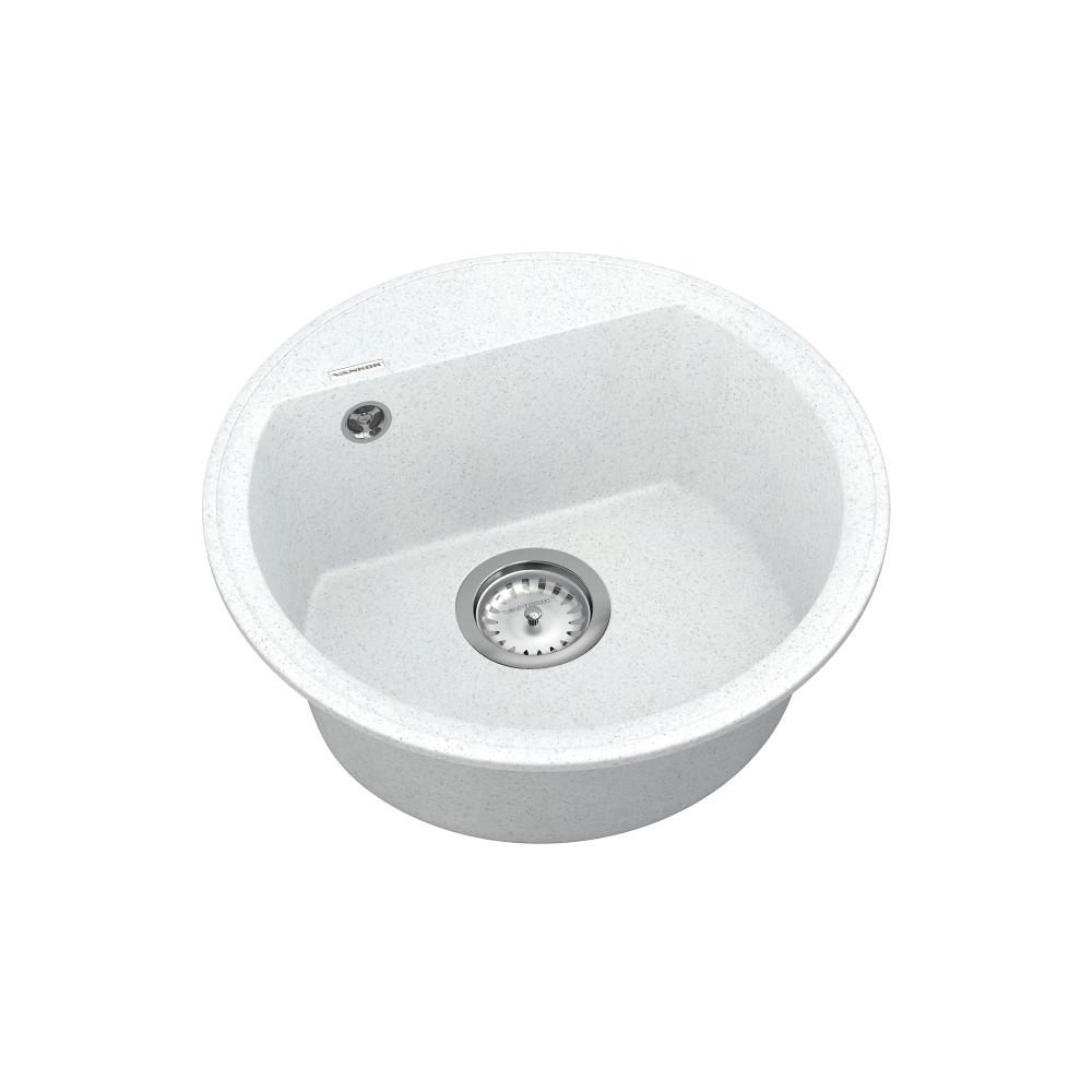 Кухонная мойка VANKOR Easy EMR 01.45 White stone с сифоном