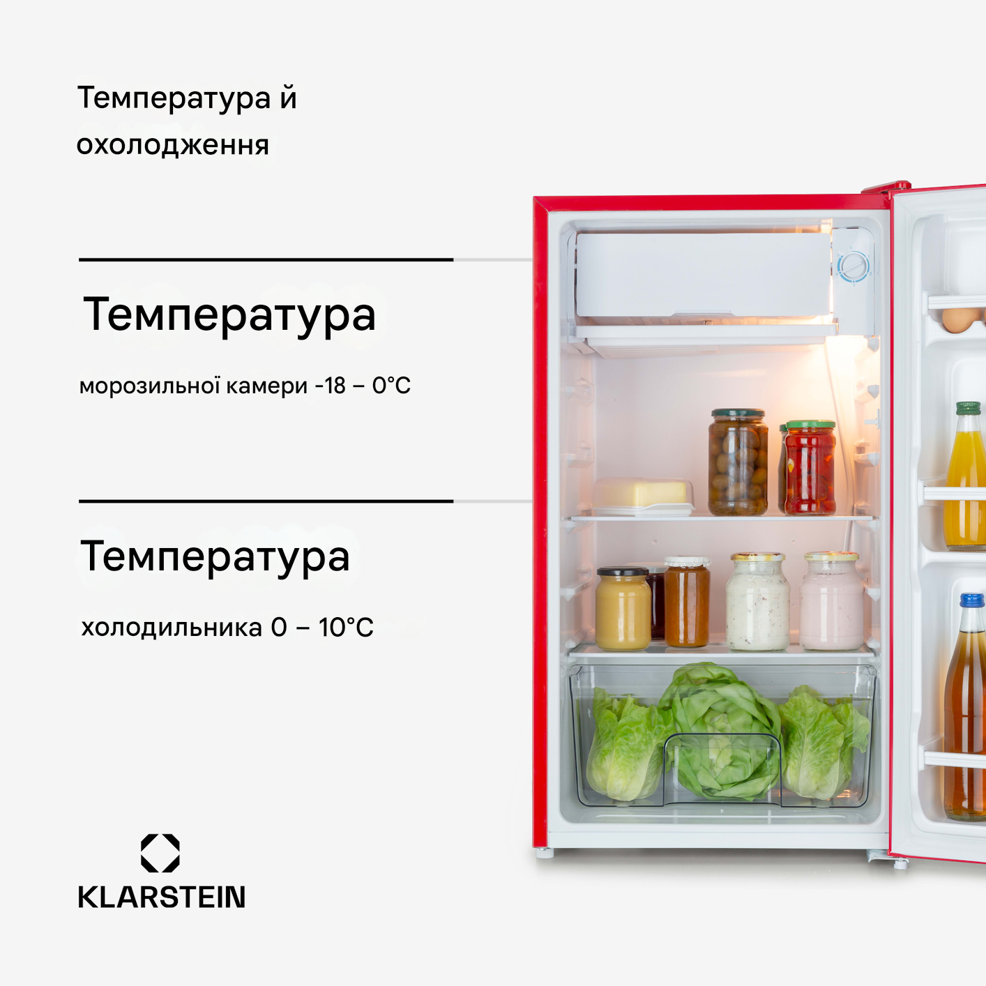 Холодильник Klarstein Beercracker 91 л з морозильним відділенням 7 л (10045922) - фото 5 Холодильник Klarstein Beercracker 91 л з морозильним відділенням 7 л (10045922) - фото 5