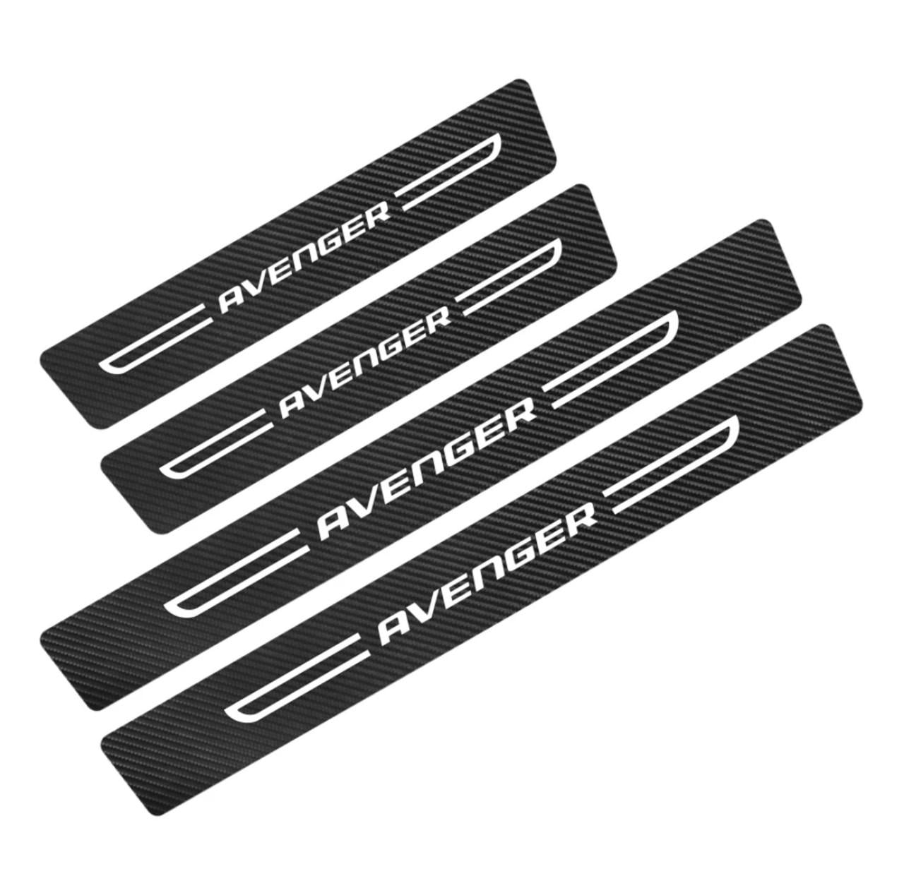 Пленка защитная накладка на пороги и бампер для Dodge Avenger 4 шт. Черный карбон (2381192341)