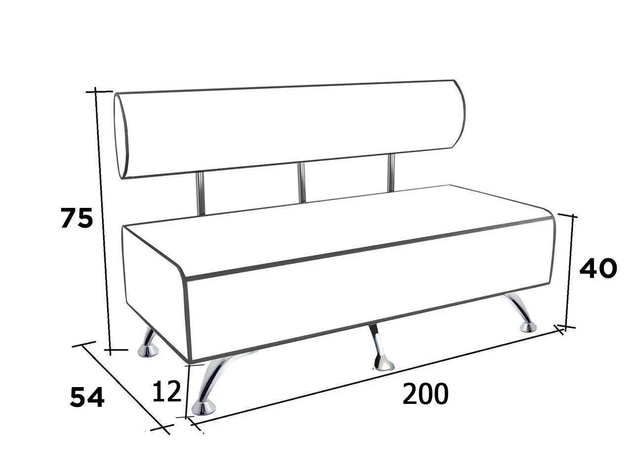 Диван офисный AVVS для ожидания/приемной 200 см с ножками 12 см Темно-серый (gnuta-75x200-dgr) - фото 3