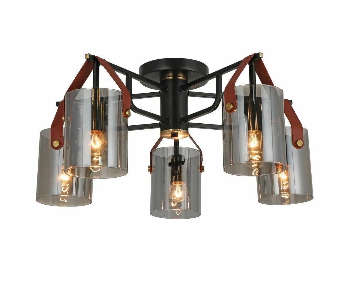 Люстра потолочная Valeso на 5 затемненных плафонов G 321036/5 Copper/Matt Е27 IP20 Черный/Медный (28687270)