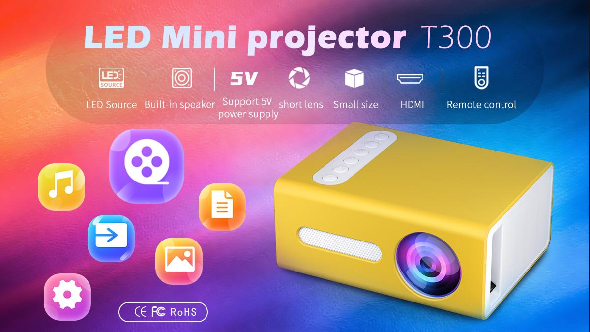 Портативный мультимедийный проектор Led Projector T300 Желтый (17115) - фото 2