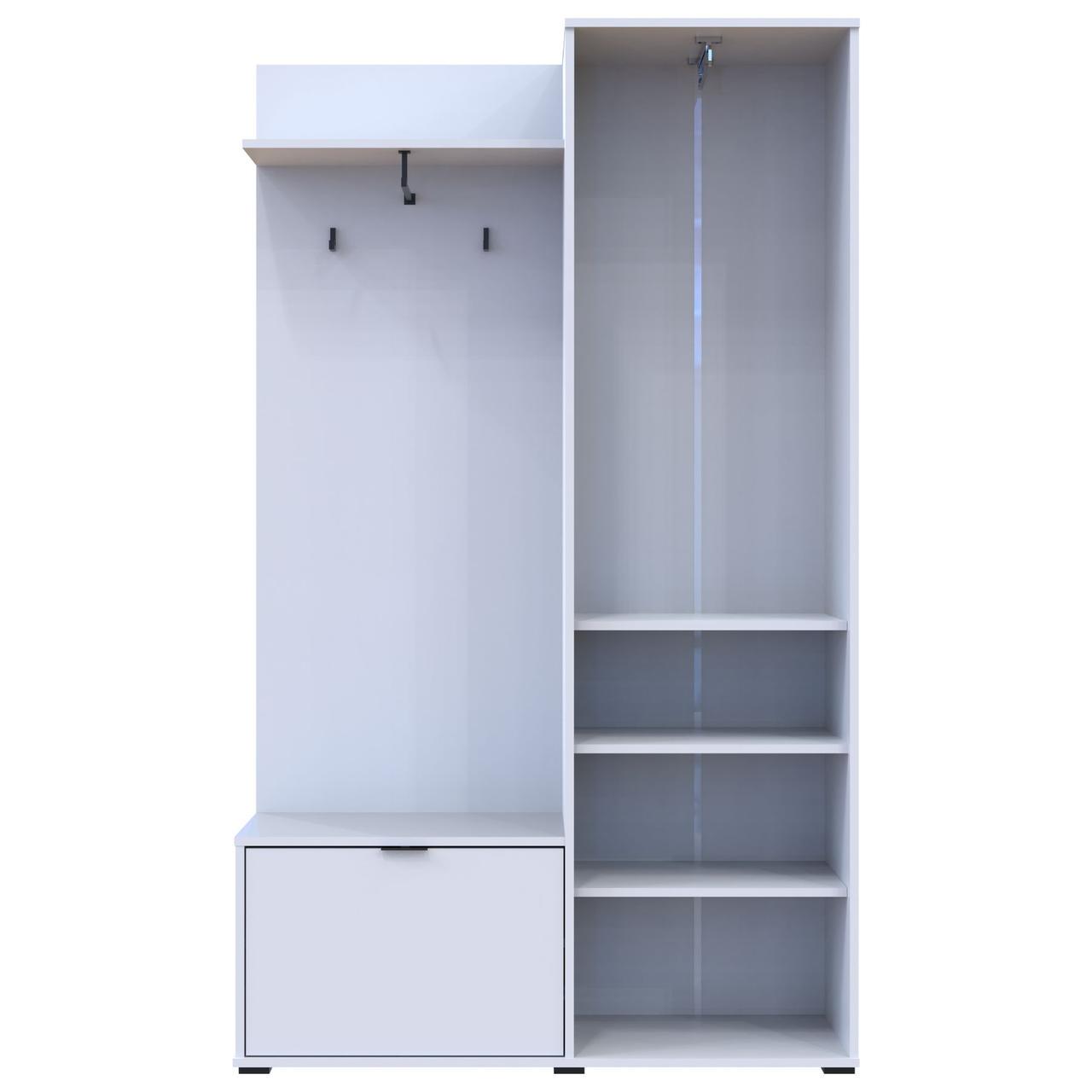 Прихожая с зеркалом Doros Дора 113,5х40х192 см Белый (DRS-011405) - фото 7 Прихожая с зеркалом Doros Дора 113,5х40х192 см Белый (DRS-011405) - фото 7