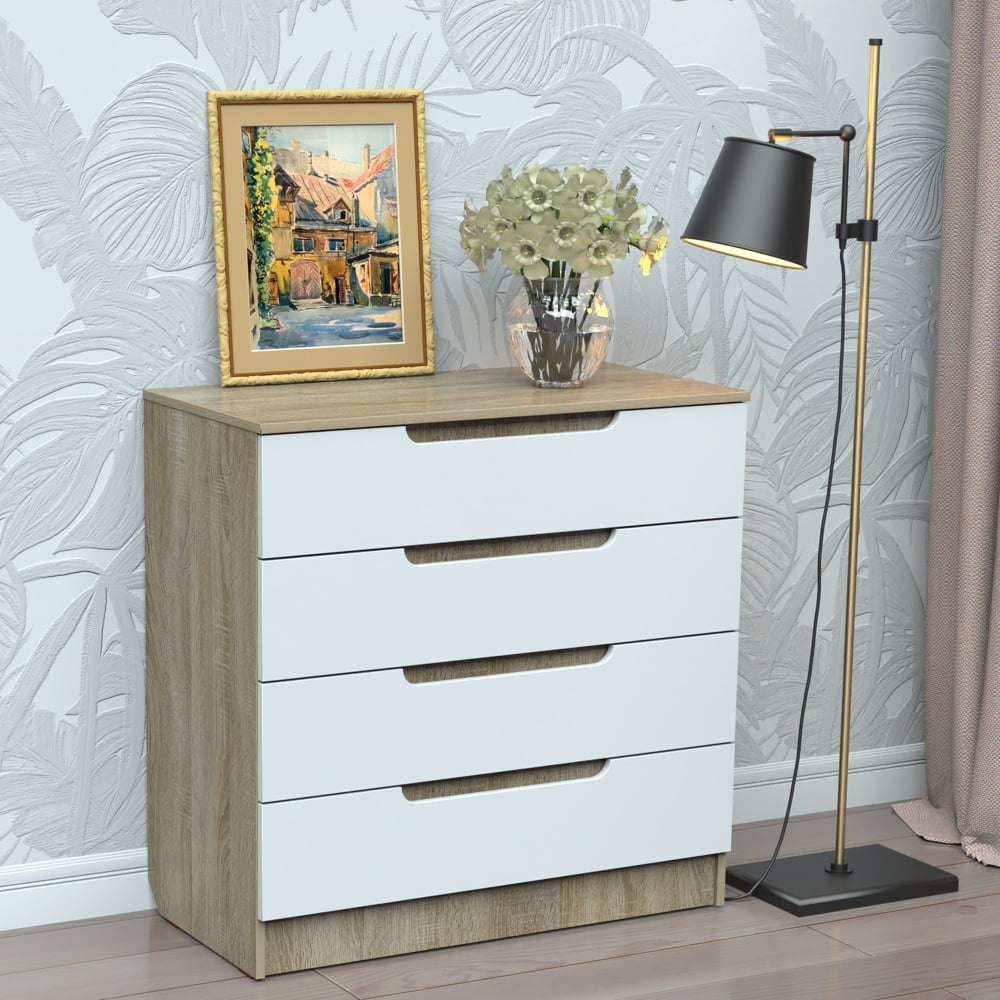 Комод Тиса Мебель 306 Дуб сонома/Белый (9003106) Комод Тиса Мебель 306 Дуб сонома/Белый (9003106)