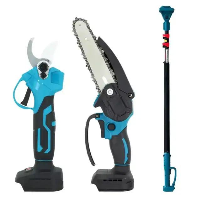 Набор аккумуляторного секатора 30 мм 36 В и минипилы 6" 5 м/с с телескопической штангой 155 см 2 АКБ 36V 4Ah (opt-104300)