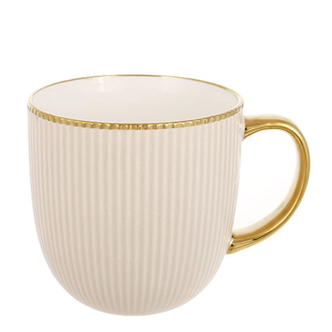 Чашка керамическая 33934 400 мл Белый/Золотой (RS00003)
