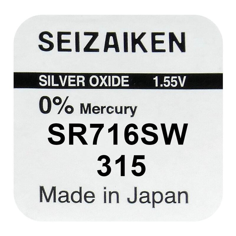 Батарейки срібно-цинкові Seiko 315 SR716SW 1,55V 10 шт. (23361085)