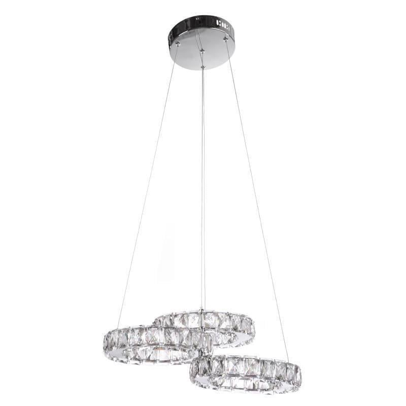 Люстра светодиодная подвесная хрустальные кольца Brille BR-973S/30 W LED CH