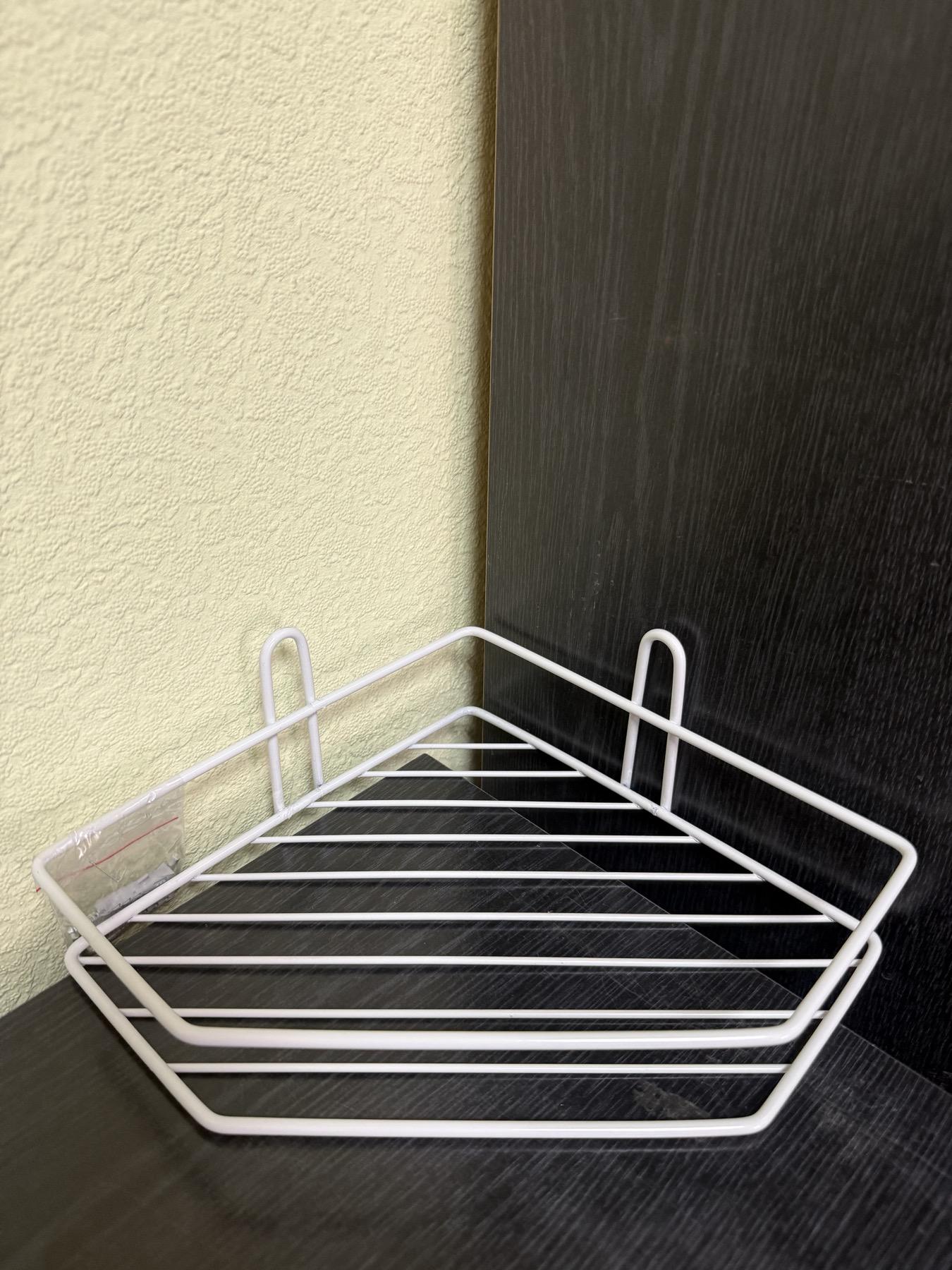 Полка угловая MOBILITY одноярусная для ванной комнаты металлическая 5х19,5х19,5 см Белый (26745242)