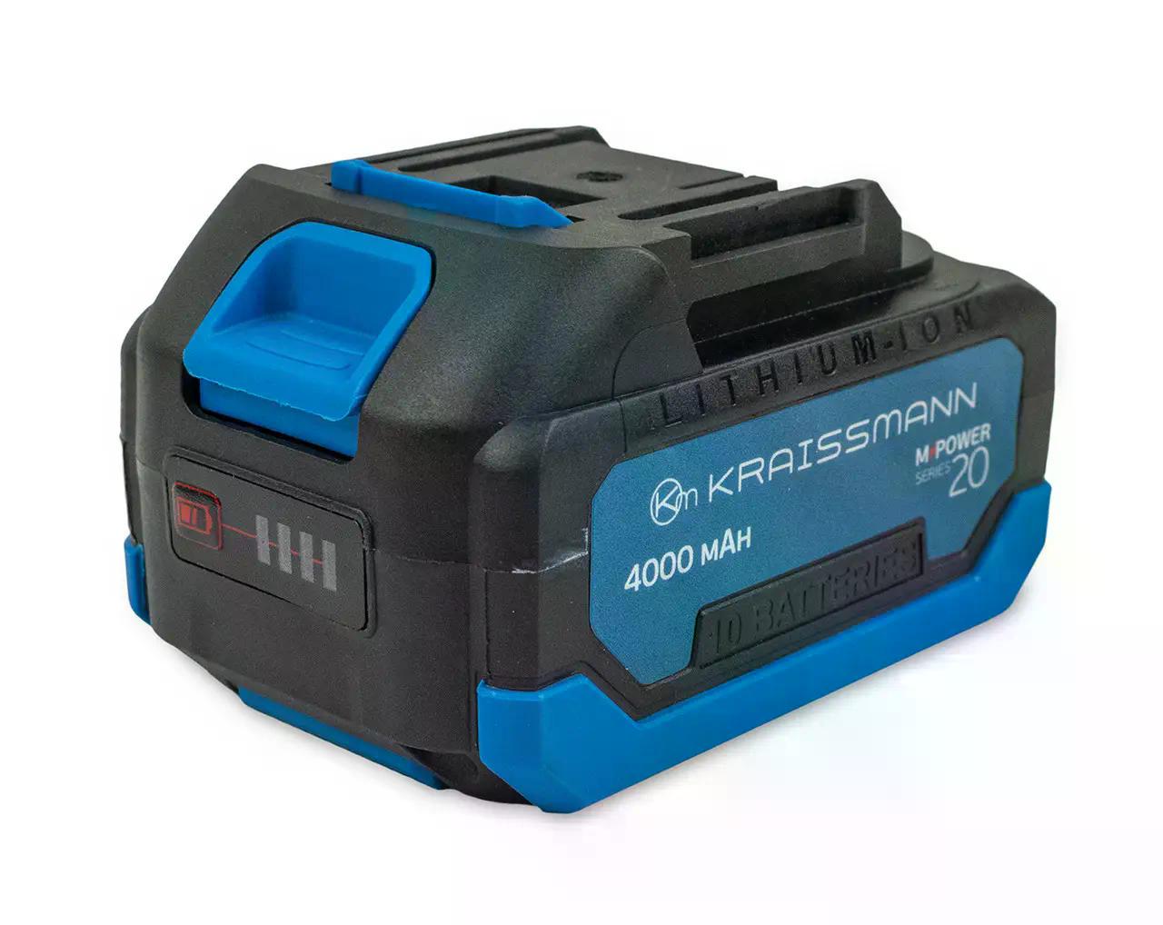 Фен акумуляторний KRAISSMANN 501 AHP 20MP два акумулятори 4000 мАг та ЗУ (27583012) - фото 4