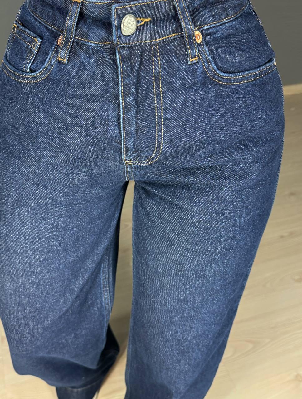 Джинсы женские Mikaletta G-10 wide leg палаццо клеш с манжетом р. 25 Темно-синий (5005) - фото 8