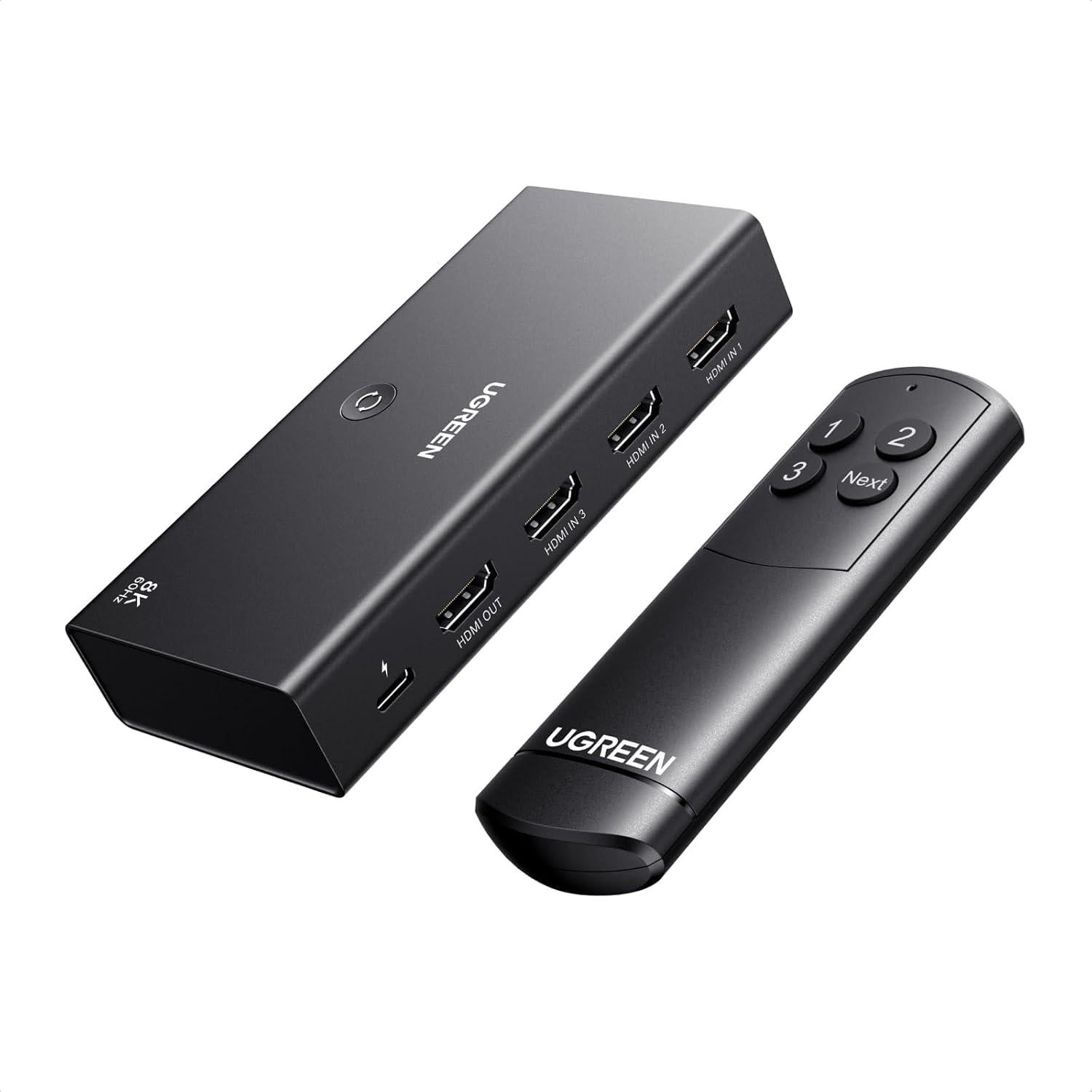 Переключатель HDMI UGREEN CM624 3 входа на 1 выход HDMI 2.1 Черный (95521)