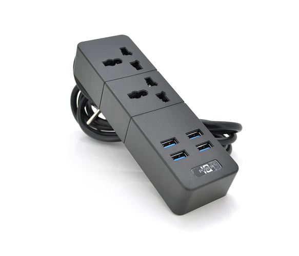 Удлинитель сетевой Voltronic ТВ-Т07 2x220V 4 USB выход 3,1 A кабель 2 м Black (628476)