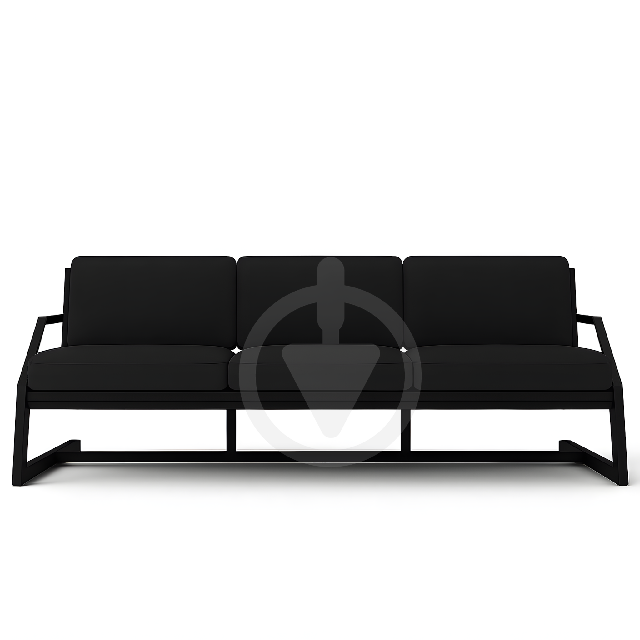 Диван металлический AVVS Атлас с подлокотниками лофт оксфорд 246 см Темно-серый - фото 2