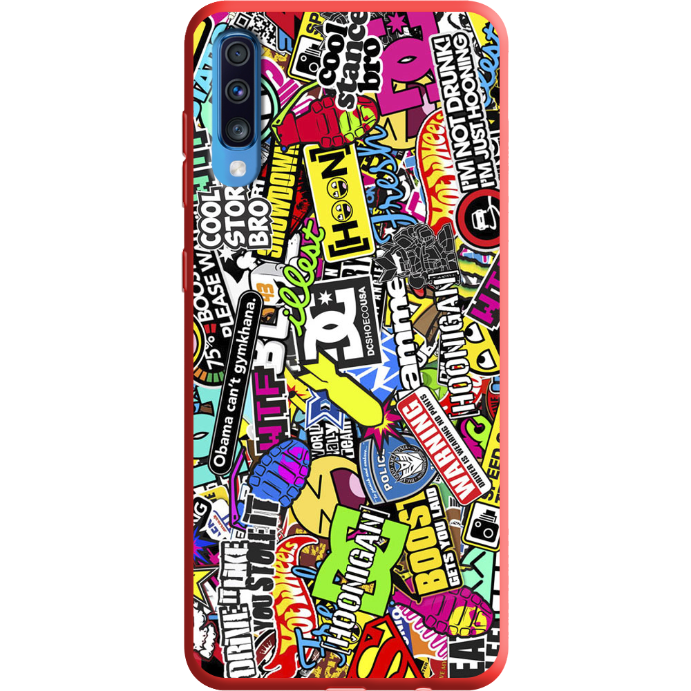 Чохол BoxFace Samsung A705 Galaxy A70 Multicolored Inscriptions Червоний силікон  (36860-up880-37425)