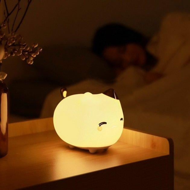 Світильник-нічник силіконовий Baseus Cute Series Kitty Silicone Night Light DGAM-A02 White - фото 7