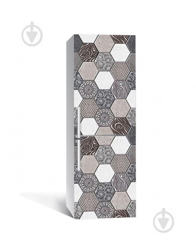 Наклейка на холодильник Zatarga «Графитовый гексагон» 650х2000 мм виниловая 3Д наклейка декор на кухню
